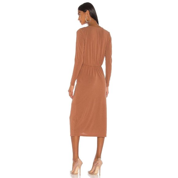 L'Academie The Judy Midi Dress in Terracotta X-Small New AS-IS women’s neutral - Picture 2 of 9